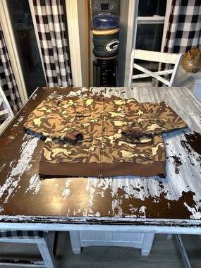 Vintage State Property Rocawear Brown Camo Full Zip Fleece Jacket